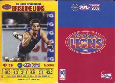 AFL 2008 Teamcoach Team Checklist GEELONG