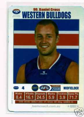 AFL 2008 Teamcoach Team Checklist WESTERN BULLDOGS - Click Image to Close